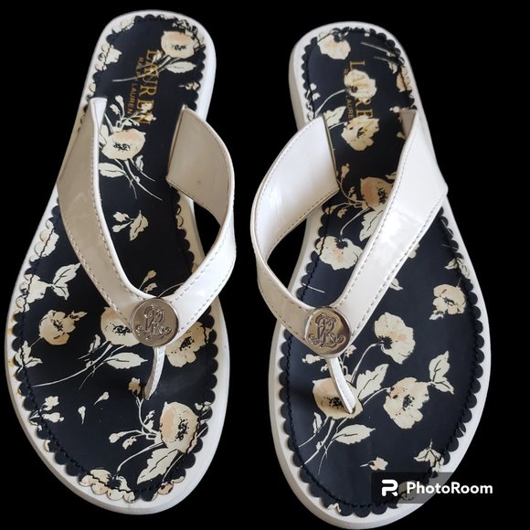 LAUREN Ralph Lauren Flip Flop Sandals 7.5-8 US - Picture 1 of 6